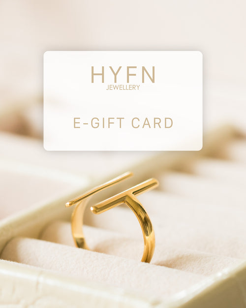 HYFN Jewellery e-gift card with gold ring — HYFN