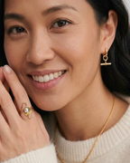 Waterproof Marine T-Bar Hoop Earring (18K Gold Plated)