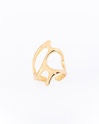 18K gold plated wide cutout abstract statement ring — HYFN