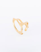 18K gold plated open cutout abstract sculptural ring — HYFN