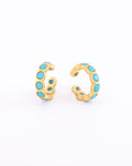 18K gold plated turquoise stone ear cuffs — HYFN