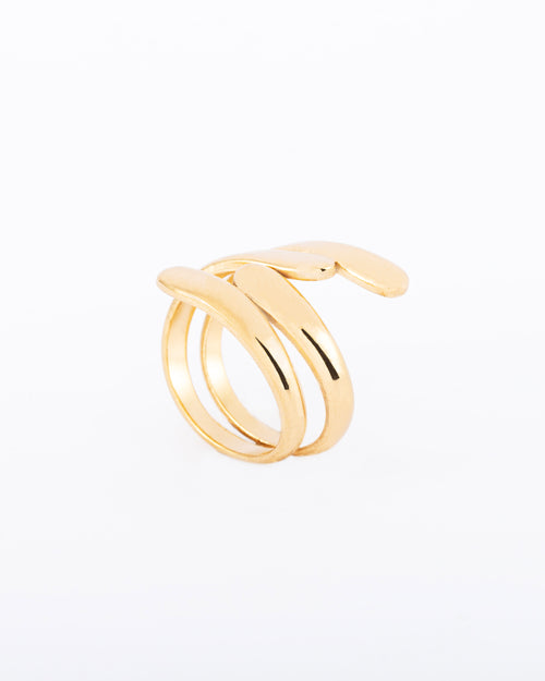 18K gold plated asymmetrical ring wrap ring — HYFN