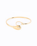18K gold plated open cuff bracelet with mother of pearl teardrop stone — HYFN