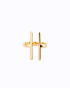 18K gold plated parallel double bar minimalist ring — HYFN