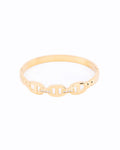 18K gold plated mariner link bangle bracelet with pavé crystal detail — HYFN