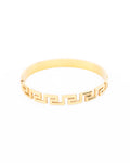 18K gold plated Greek key geometric bangle bracelet — HYFN