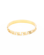 18K gold plated Greek key geometric bangle bracelet — HYFN