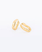 18K gold plated chunky oval hoop earrings — HYFN