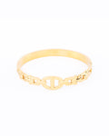 18K gold plated oval mariner link bangle bracelet — HYFN