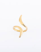 18K gold plated sculptural double twist snake ring — HYFN