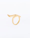 18K gold plated open snake wrap ring with tapered end — HYFN