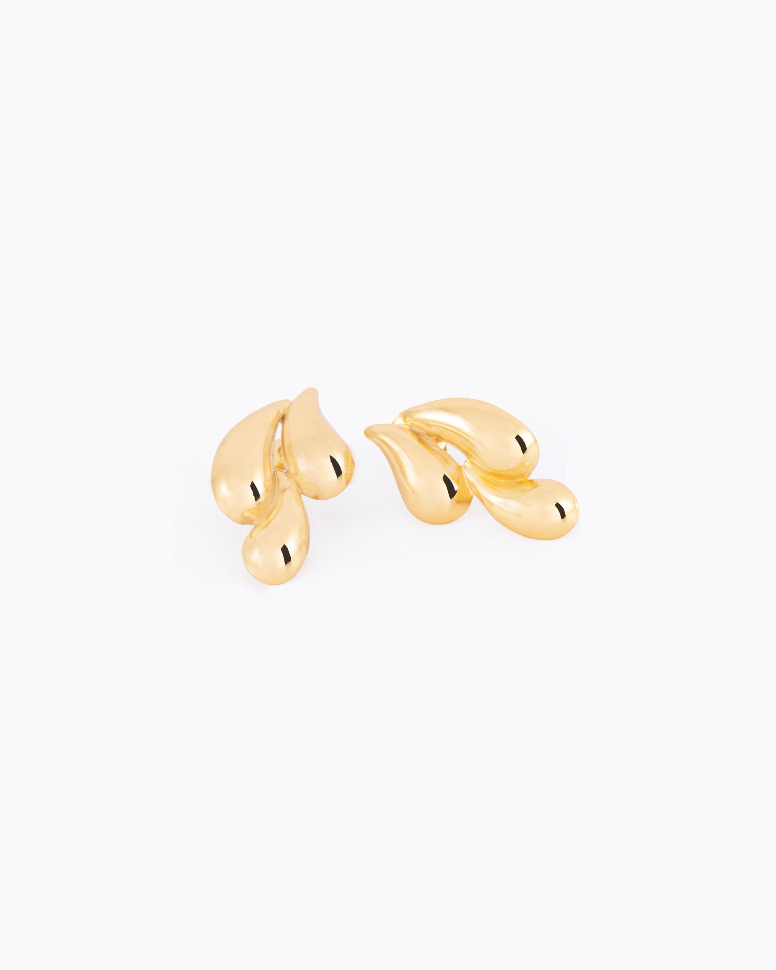 18K gold plated chunky teardrop cluster statement stud earrings — HYFN