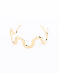 18K gold plated wave statement open cuff bracelet — HYFN