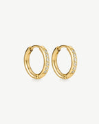 18K gold plated pavé crystal huggie hoop earrings — HYFN