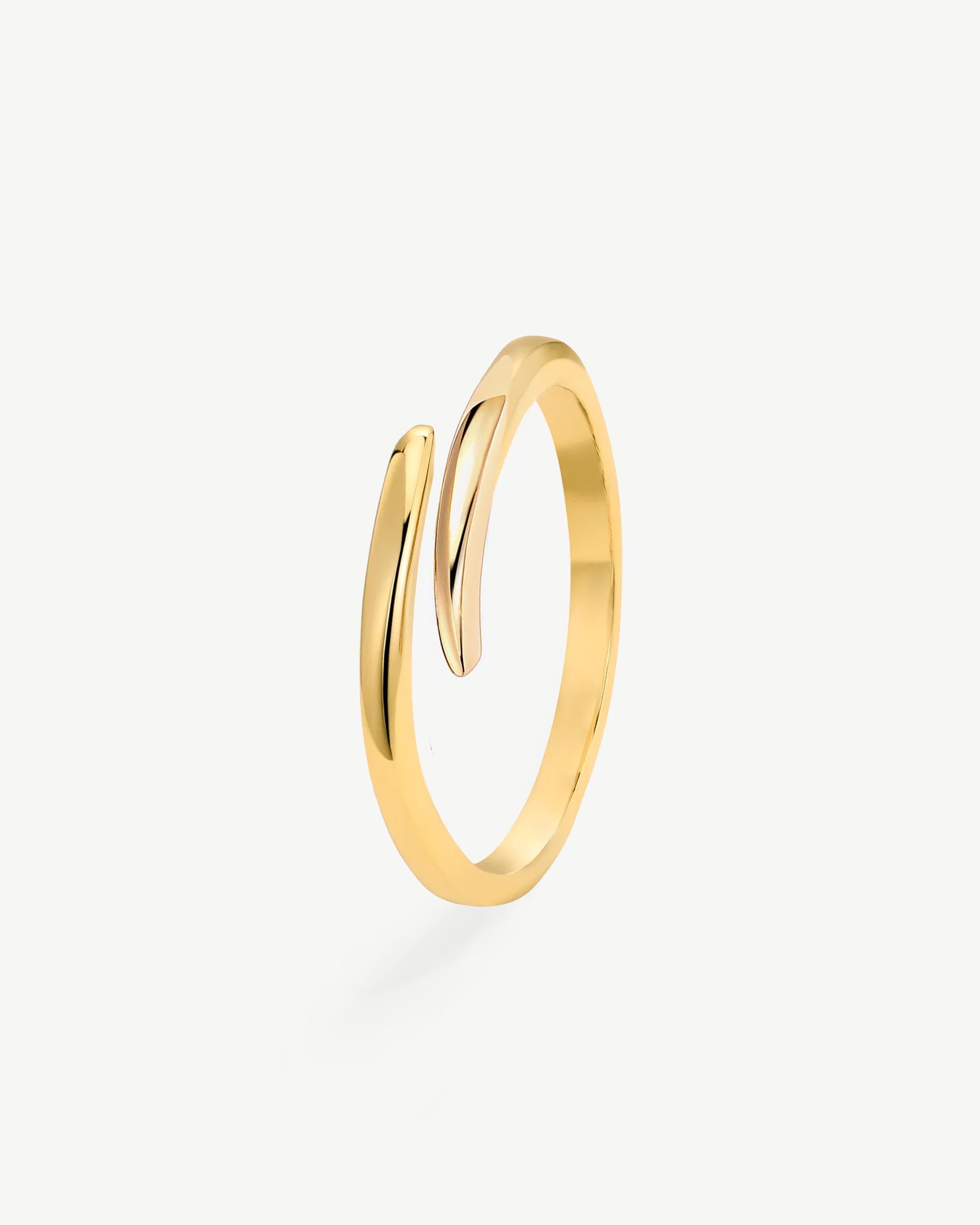 18K gold plated open wrap ring — HYFN