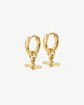 Waterproof Marine T-Bar Hoop Earring (18K Gold Plated)